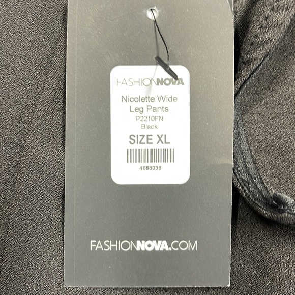Fashion Nova NWT Black Nicolette Wide Leg Pants Size XL - Picture 9 of 12
